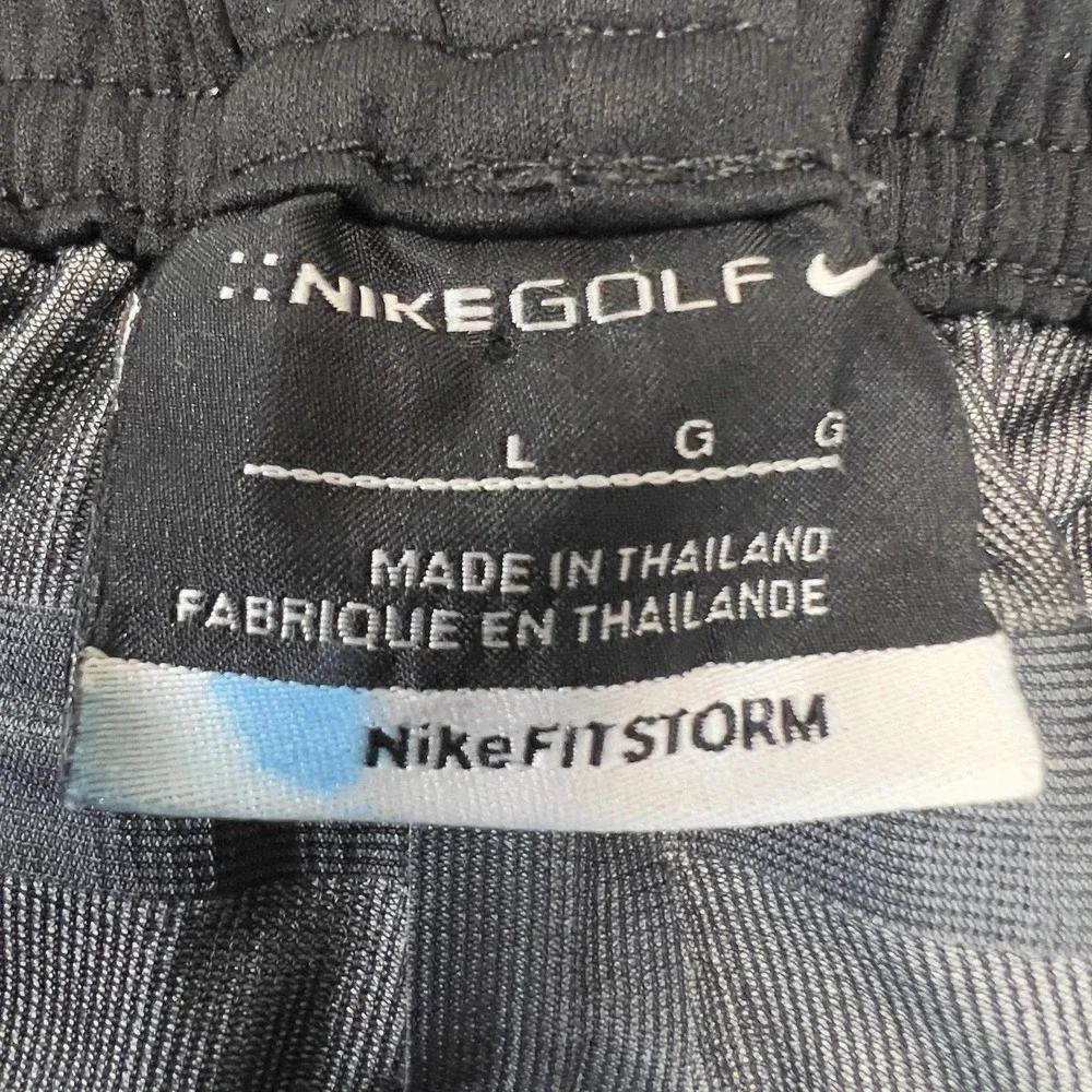 Nike Golf Storm Fit Rain Pants Mens L Black Waterproof Windproof Zip Cuff 267354